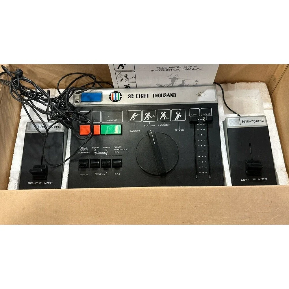 70's Electronic SC Eight Thousand 8000 TV‎ Games Video Games Systems Pistol Box